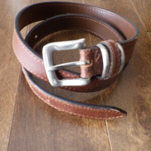 Leather Belt Women’s Brown Size Small 1X32" Inch Silver Buckle Western Unbranded